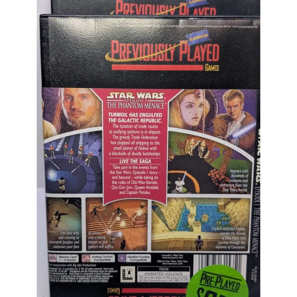 Lot 2 Vintage Blockbuster Previously Played PS1 Longbox Game Cases Empty